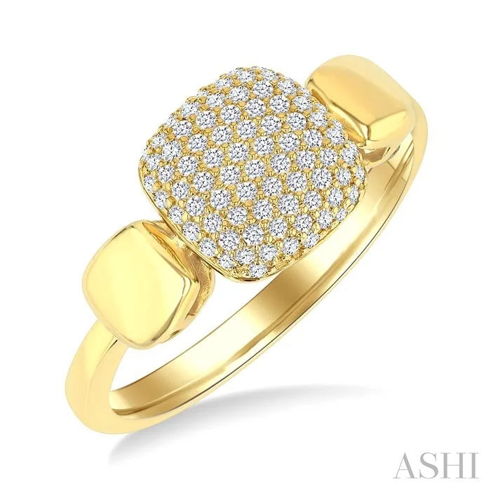 Pave-Set Cushion Shape Diamond Fashion Ring