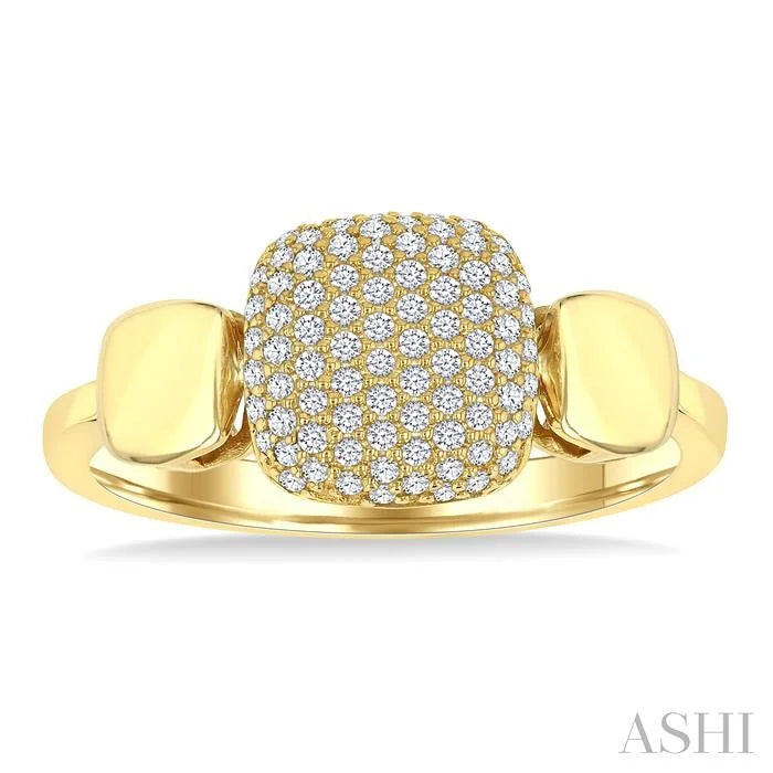 Pave-Set Cushion Shape Diamond Fashion Ring