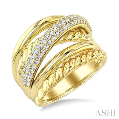 Aeris Gold Criss Cross Diamond Fashion Ring