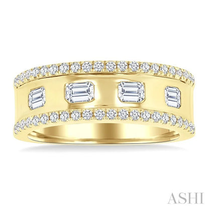 Bold Emerald Shape Diamond Fashion Band