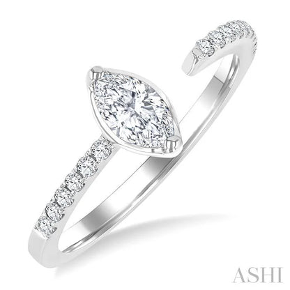 Marquise Shape Diamond Fashion Open Ring