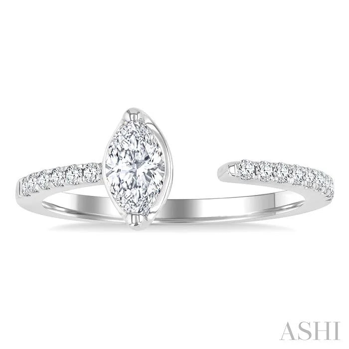 Marquise Shape Diamond Fashion Open Ring