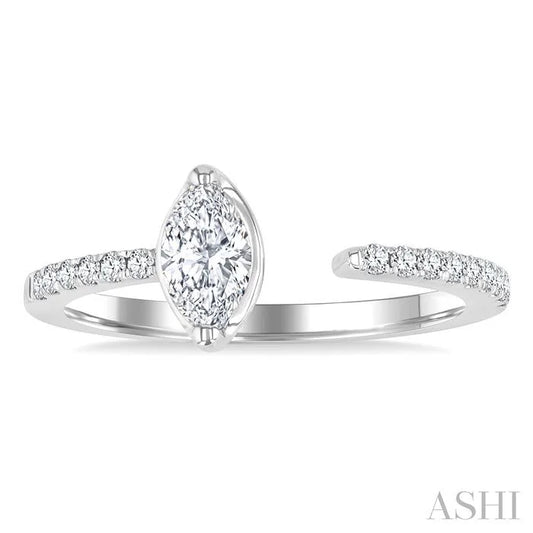 Marquise Shape Diamond Fashion Open Ring