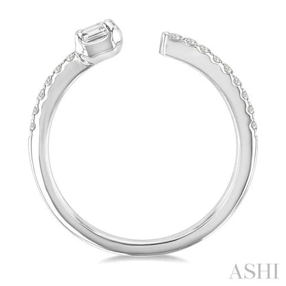 Emerald Shape Diamond Fashion Open Ring