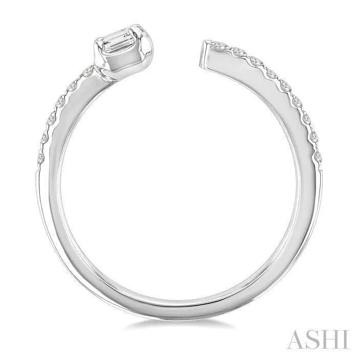Emerald Shape Diamond Fashion Open Ring