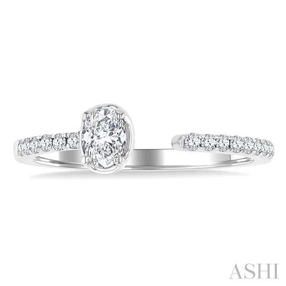 Oval Shape Diamond Fashion Open Ring