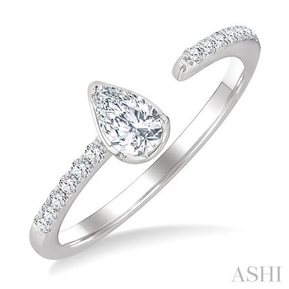 Pear Shape Diamond Fashion Open Ring