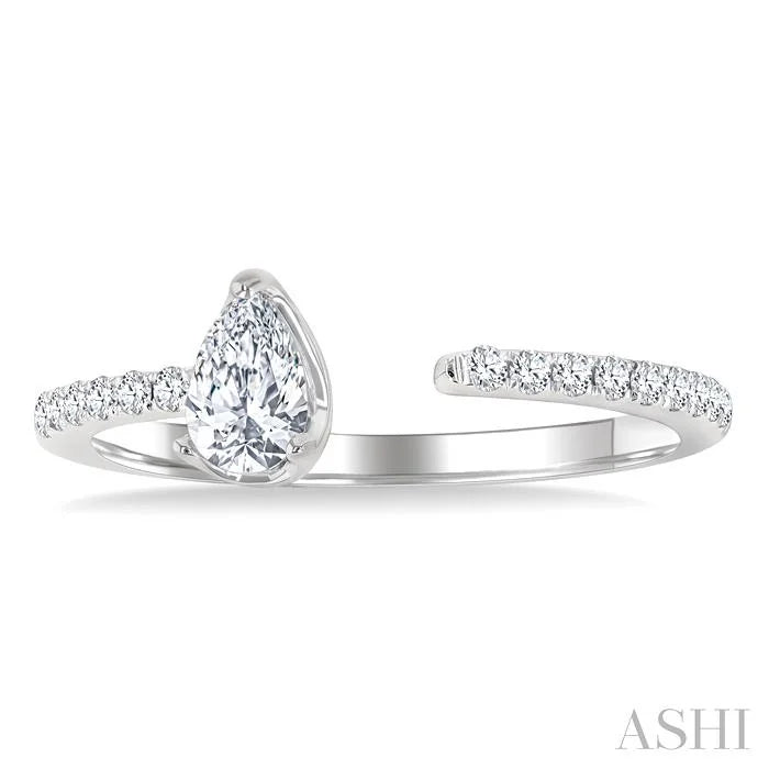 Pear Shape Diamond Fashion Open Ring