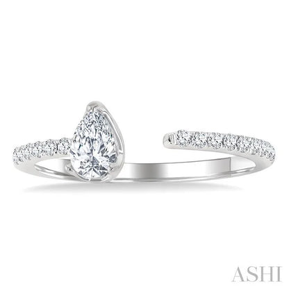 Pear Shape Diamond Fashion Open Ring
