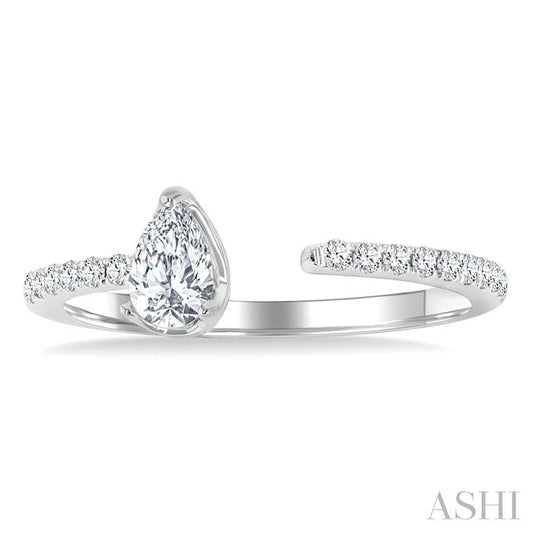 Pear Shape Diamond Fashion Open Ring