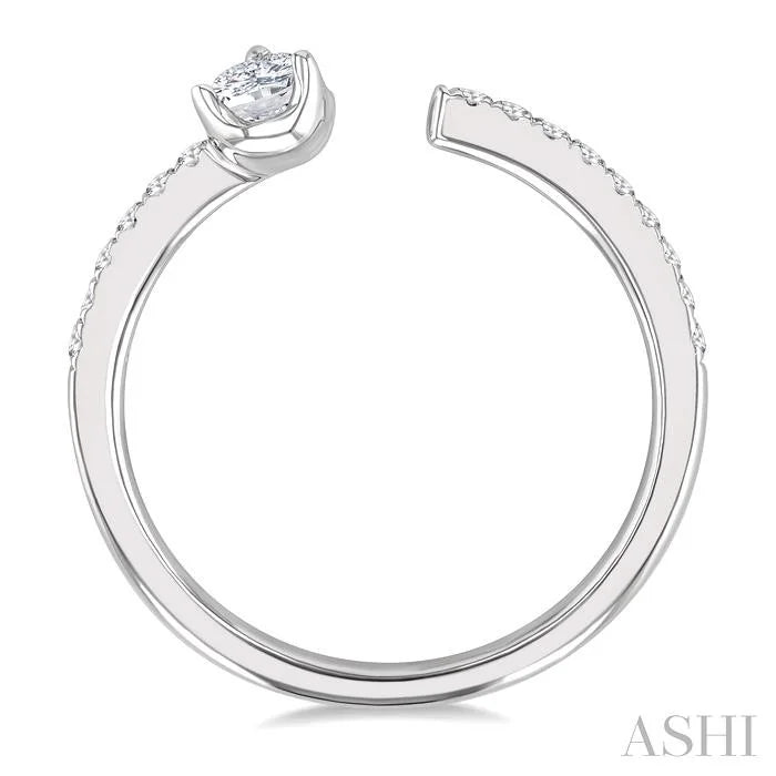 Pear Shape Diamond Fashion Open Ring