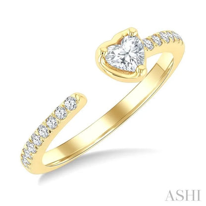 Heart Shape Diamond Fashion Open Ring