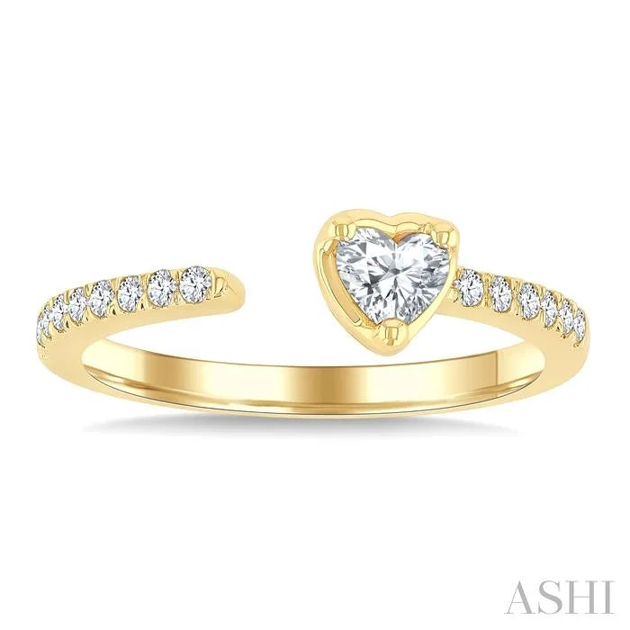 Heart Shape Diamond Fashion Open Ring