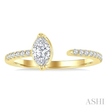 Marquise Shape Diamond Fashion Open Ring