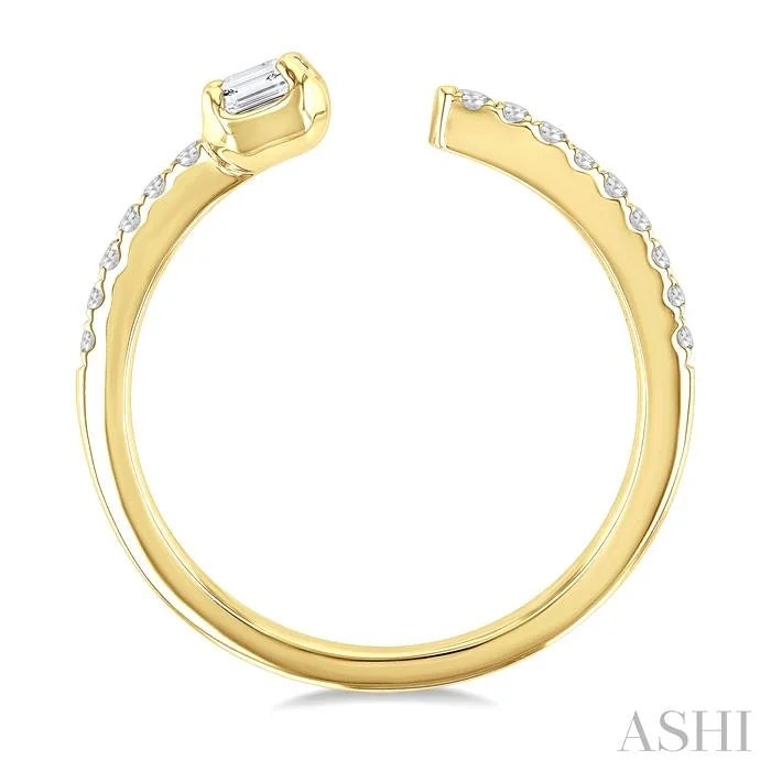 Emerald Shape Diamond Fashion Open Ring