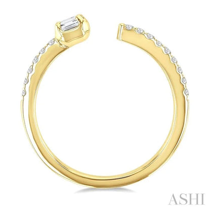 Emerald Shape Diamond Fashion Open Ring