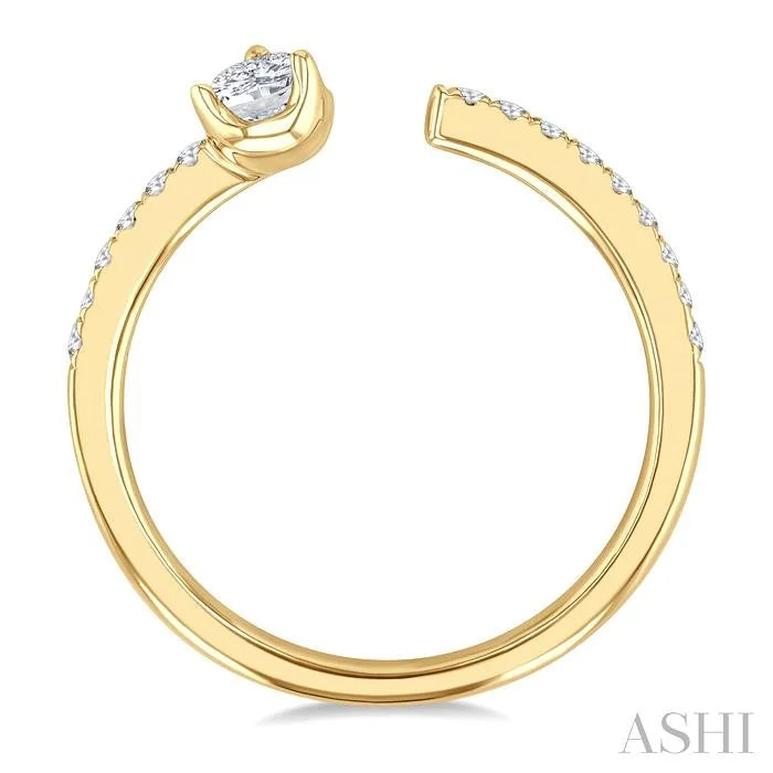 Pear Shape Diamond Fashion Open Ring