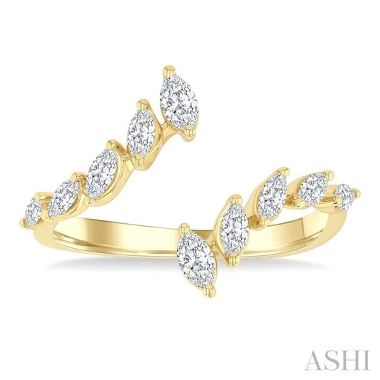 Marquise Shape Diamond Fashion Open Ring