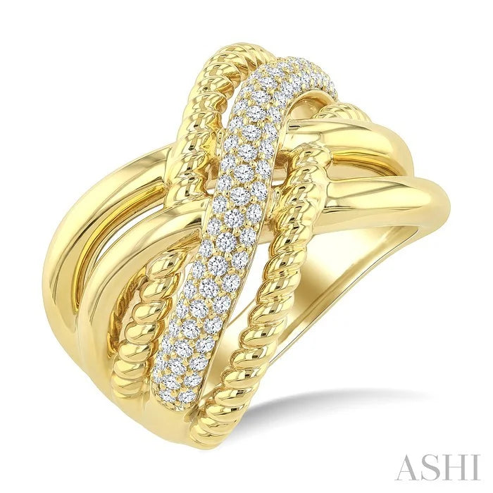 Aeris Gold Twisted Diamond Fashion Ring