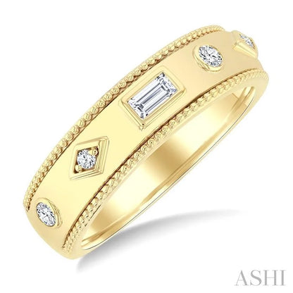 Mixed Shape Bezel Set Diamond Fashion Band