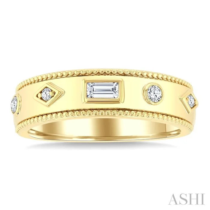 Mixed Shape Bezel Set Diamond Fashion Band