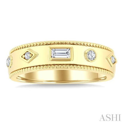 Mixed Shape Bezel Set Diamond Fashion Band