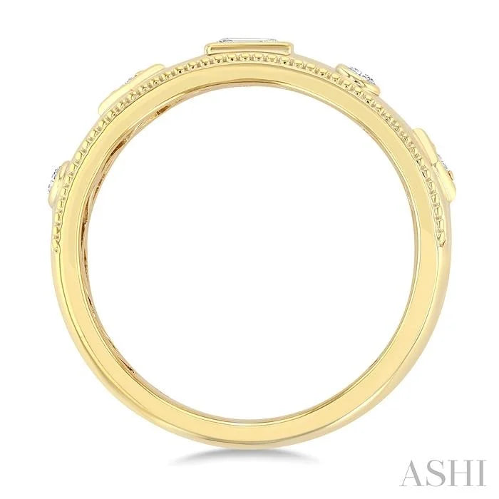 Mixed Shape Bezel Set Diamond Fashion Band