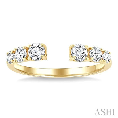 Graduated Diamond Fashion Open Ring