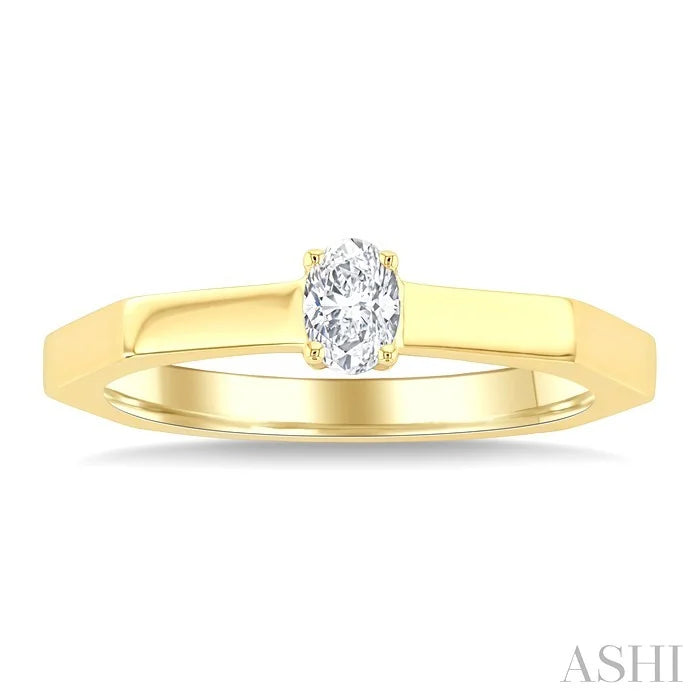 Hexashank Oval Shape Diamond Fashion Ring