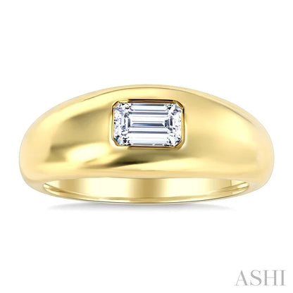 Aeris Gold Emerald Shape East-West Diamond Fashion Ring