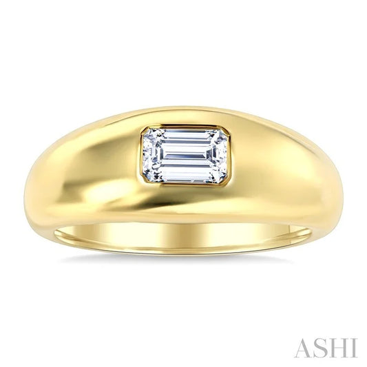 Aeris Gold Emerald Shape East-West Diamond Fashion Ring