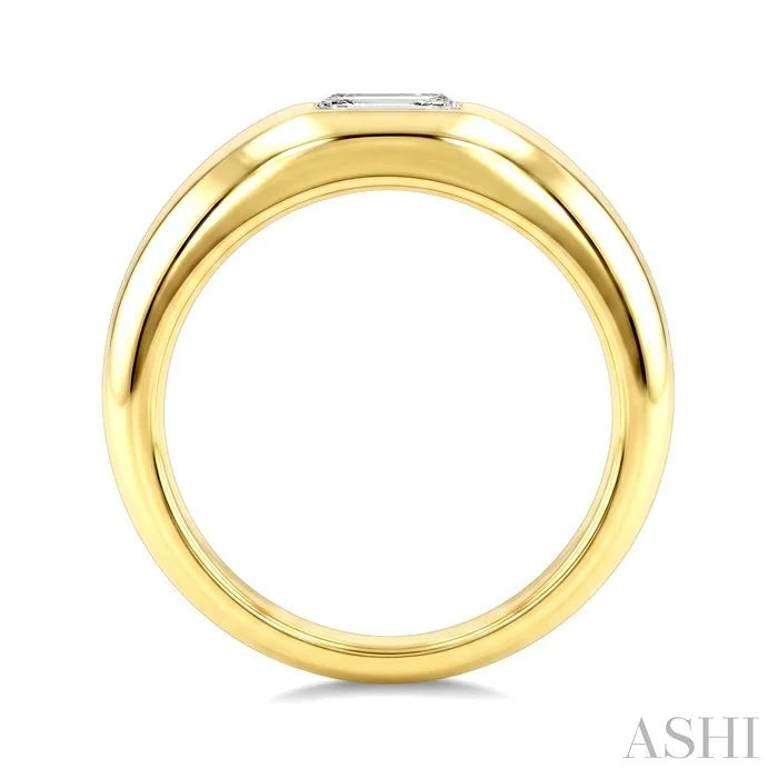 Aeris Gold Emerald Shape East-West Diamond Fashion Ring