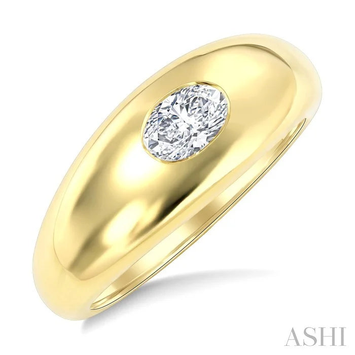 Aeris Gold Oval Shape East-West Diamond Fashion Ring