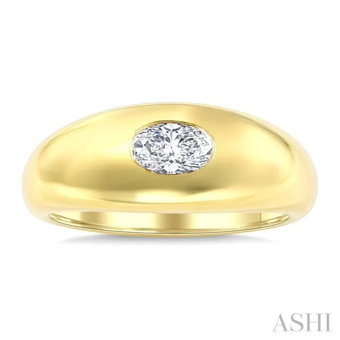 Aeris Gold Oval Shape East-West Diamond Fashion Ring