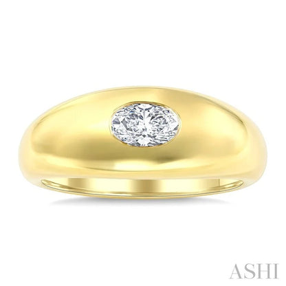Aeris Gold Oval Shape East-West Diamond Fashion Ring