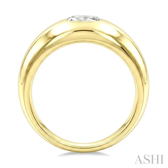 Aeris Gold Oval Shape East-West Diamond Fashion Ring