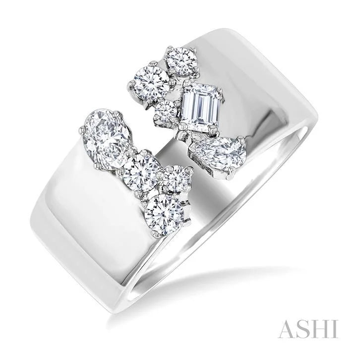 Bold Mixed Shape Diamond Fashion Open Band