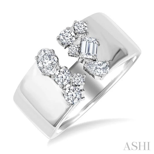 Bold Mixed Shape Diamond Fashion Open Band
