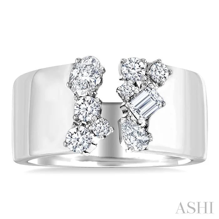 Bold Mixed Shape Diamond Fashion Open Band