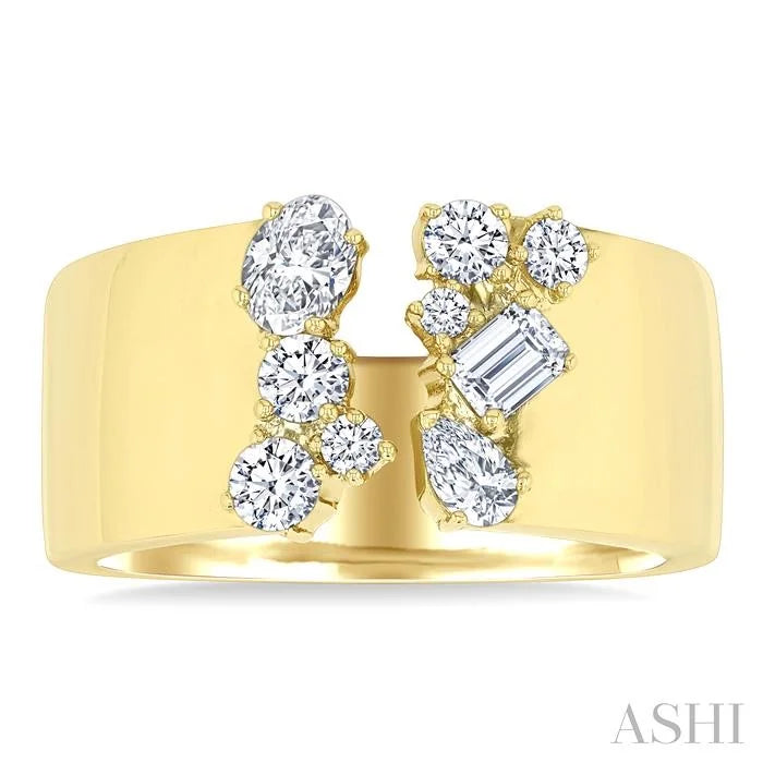 Bold Mixed Shape Diamond Fashion Open Band