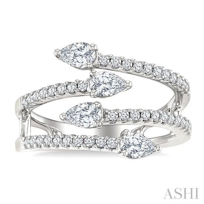 Pear Shape Diamond Fashion Open Ring