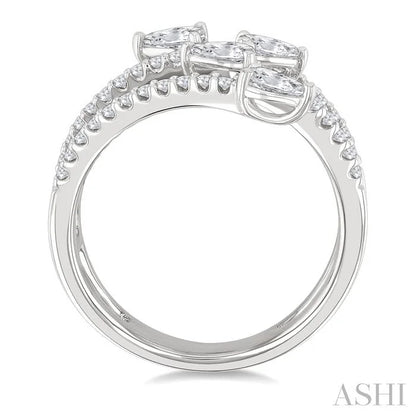 Pear Shape Diamond Fashion Open Ring