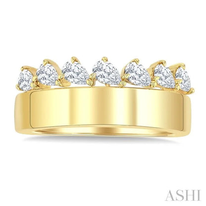 Pear Shape Diamond Fashion Wide Band