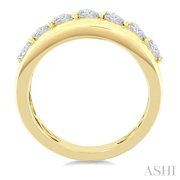 Pear Shape Diamond Fashion Wide Band