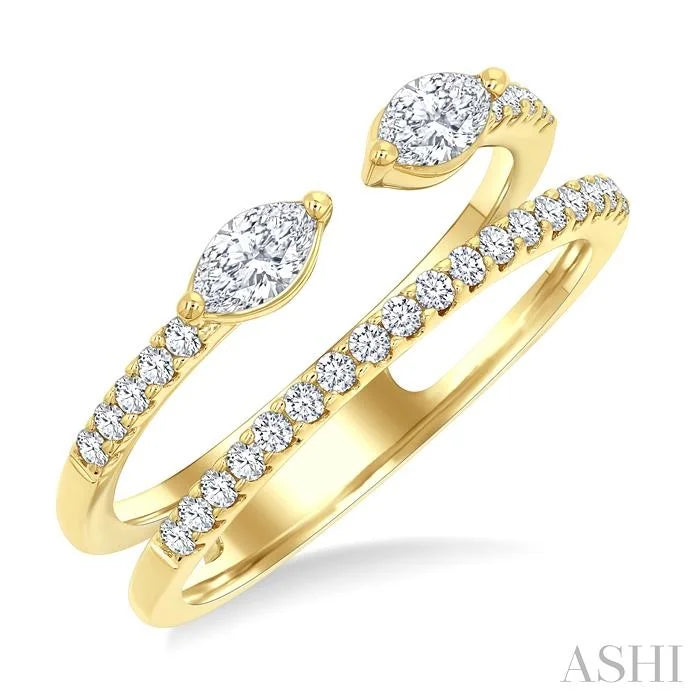 Marquise Shape Diamond Layered Fashion Ring