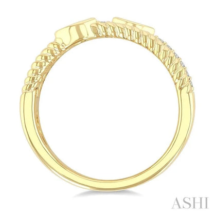 Bead Bijoux Marquise Shape Three Row Diamond Band