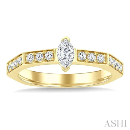 Hexashank Marquise Shape Diamond Fashion Ring
