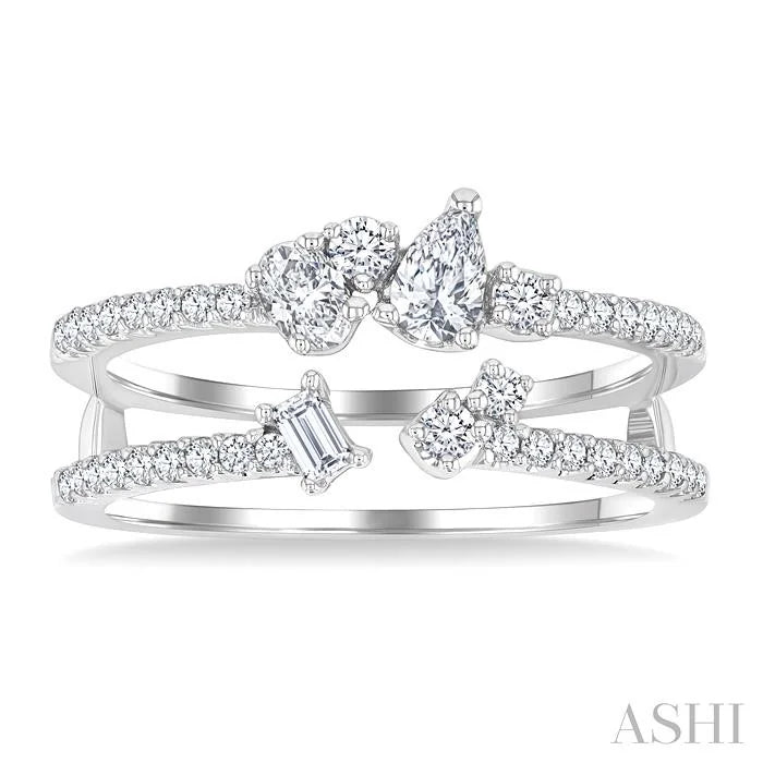 Mixed Shape Diamond Fashion Open Ring