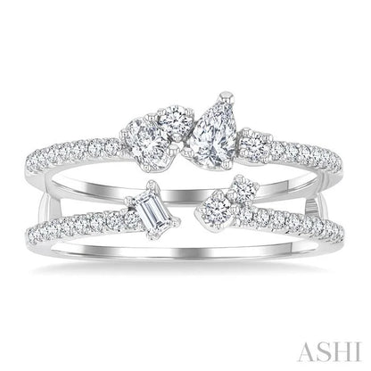 Mixed Shape Diamond Fashion Open Ring