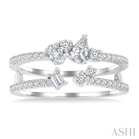 Mixed Shape Diamond Fashion Open Ring